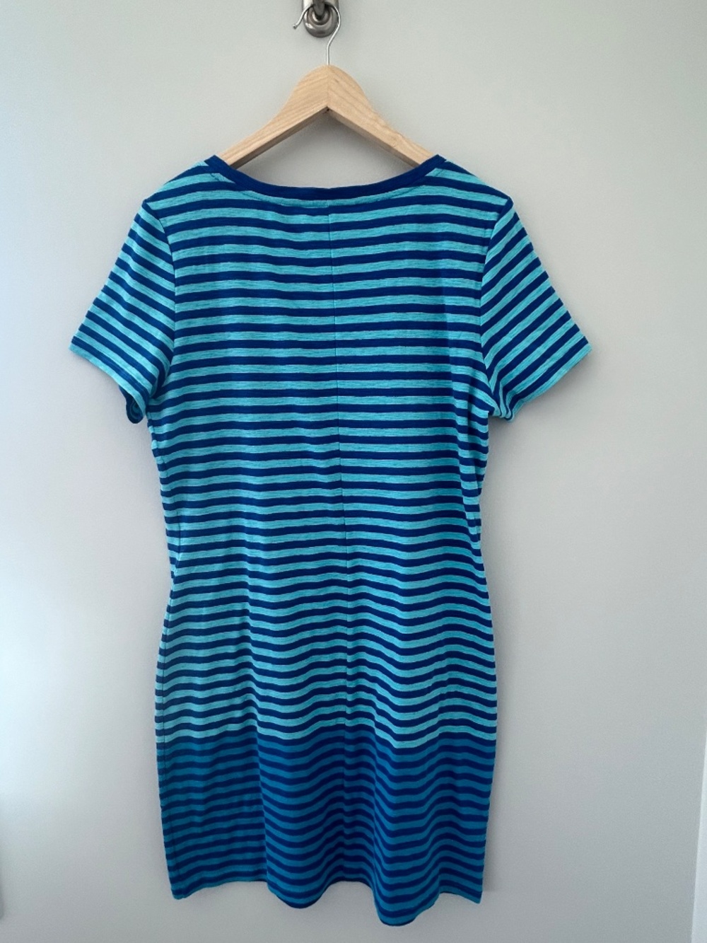 NWT Tommy Bahama Juan the Line Striped T-Shirt Dress in Cobalt Sea Sz L - Picture 2 of 6